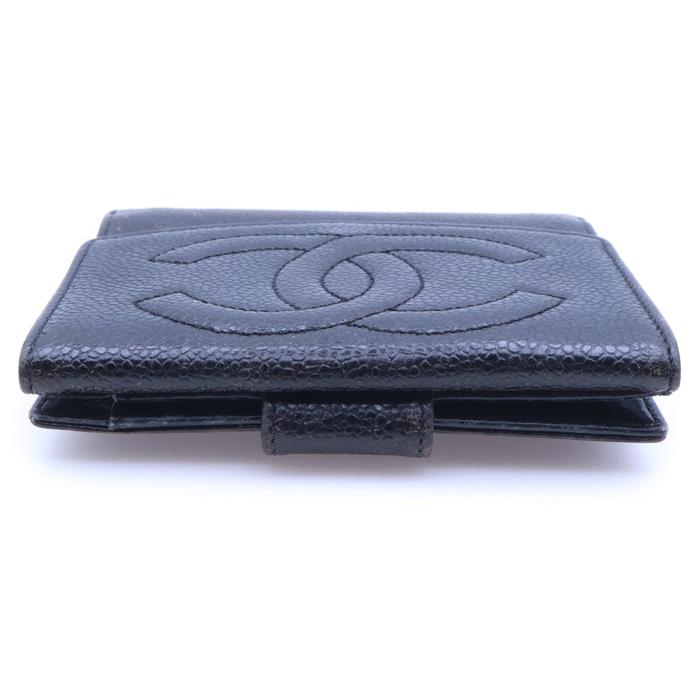 CHANEL(シャネル) ココマーク 2つ折り財布 ブラック キャビア レディース