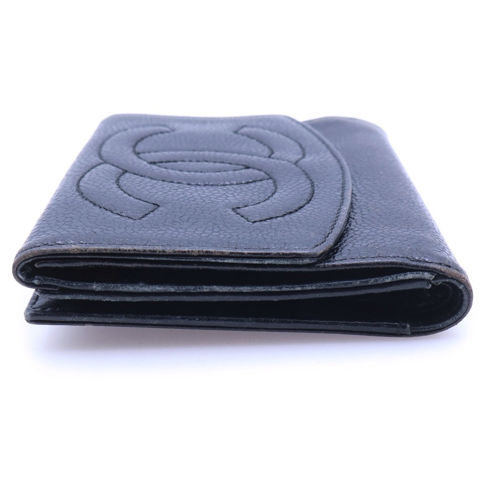 CHANEL(シャネル) ココマーク 2つ折り財布 ブラック キャビア レディース