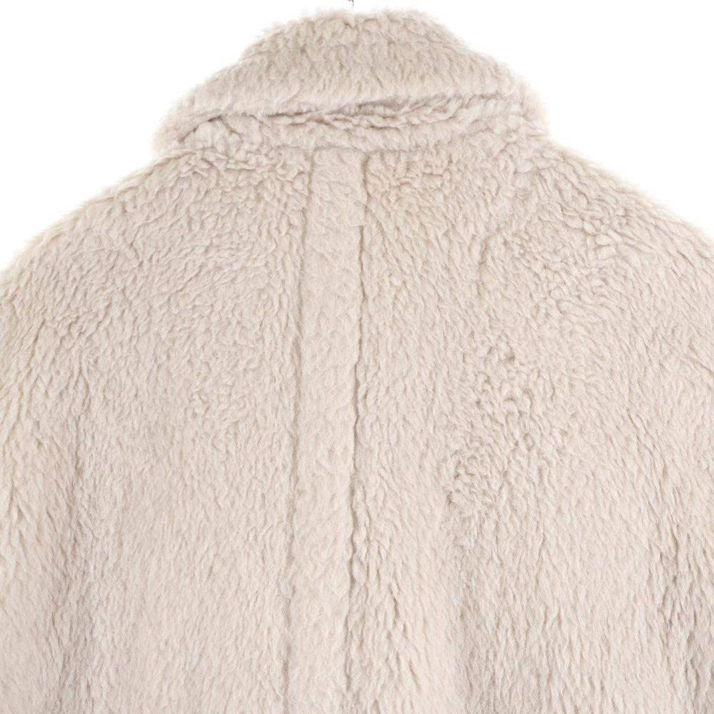 Max Mara(マックスマーラ) テディベア アルパカウール ダブルブレスト ケープ ショート コート ポンチョ ピンクベージュ レディース 23473619336