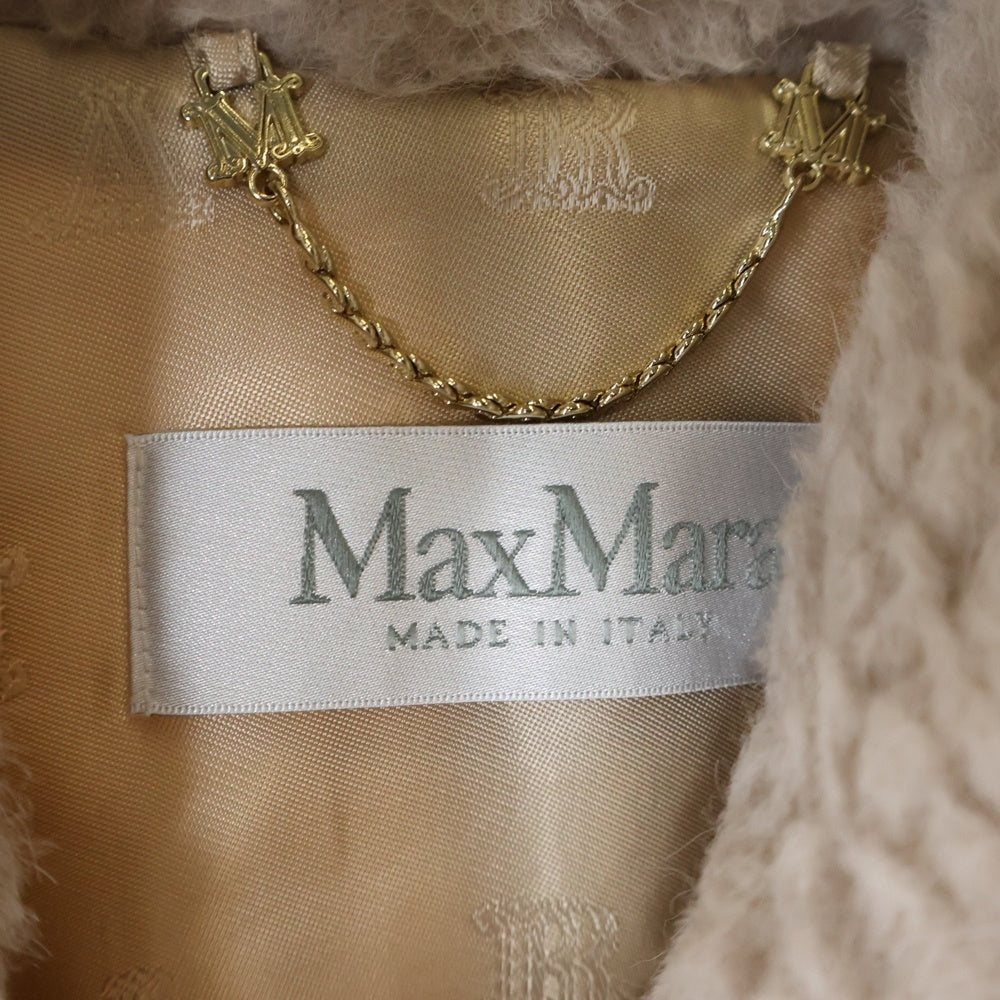 Max Mara(マックスマーラ) テディベア アルパカウール ダブルブレスト ケープ ショート コート ポンチョ ピンクベージュ レディース 23473619336