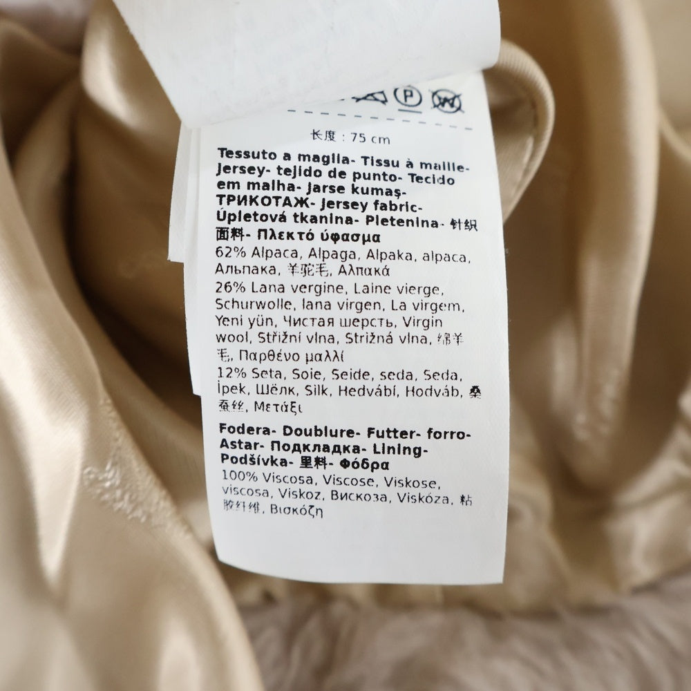 Max Mara(マックスマーラ) テディベア アルパカウール ダブルブレスト ケープ ショート コート ポンチョ ピンクベージュ レディース 23473619336