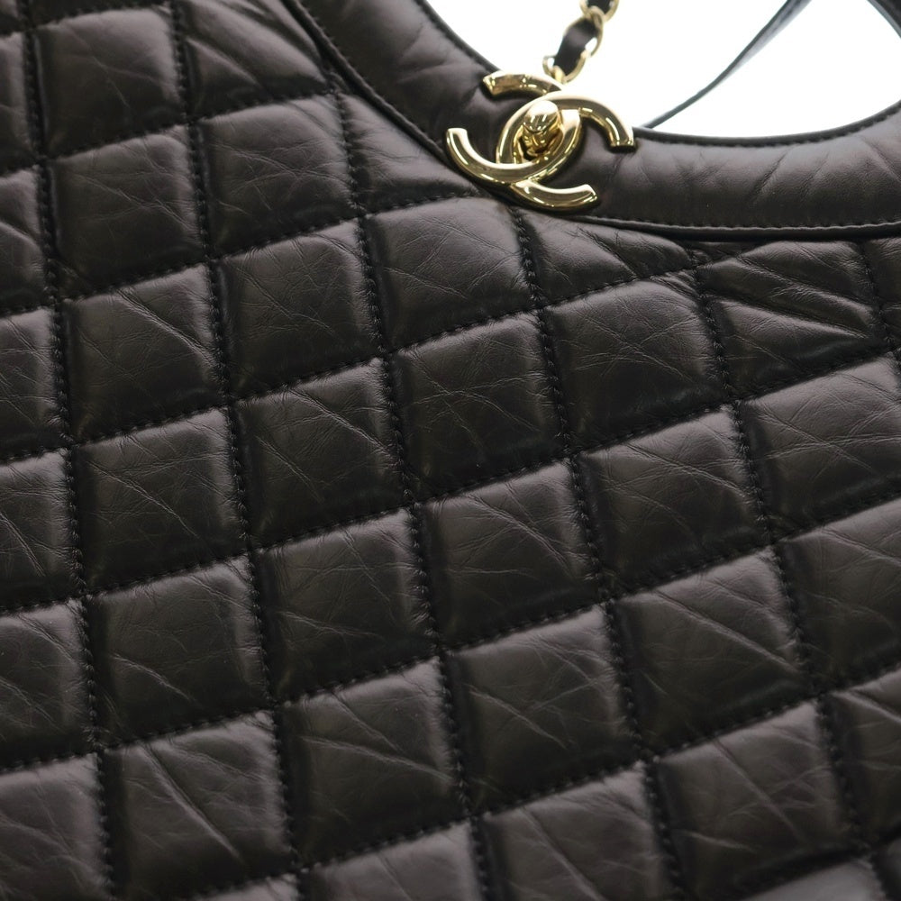 CHANEL(シャネル) シャネル31 ラージ ブラック カーフスキンハンドバッグ ゴールド金具 AS1010 レディース
