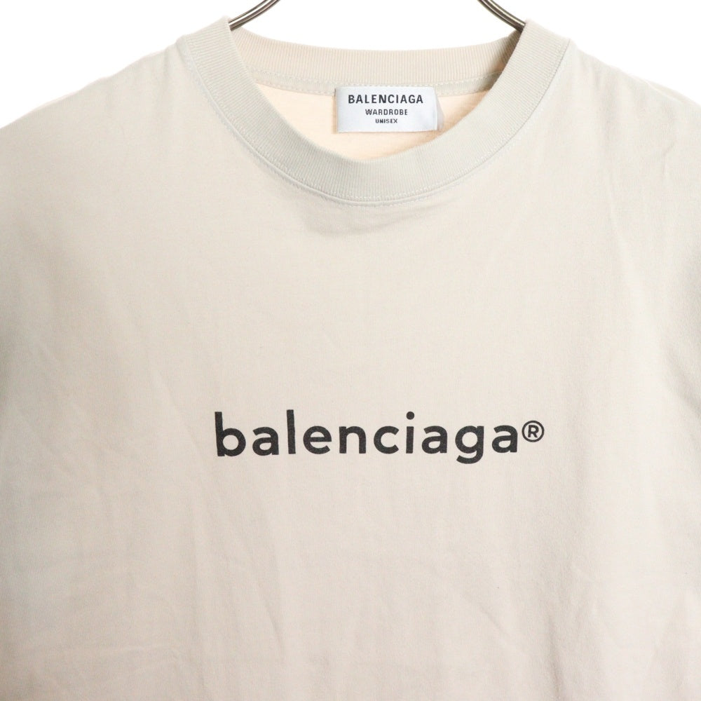 BALENCIAGA(バレンシアガ) 20SS コピーライト ロゴ クルーネック半袖Tシャツ オフホワイト 612965