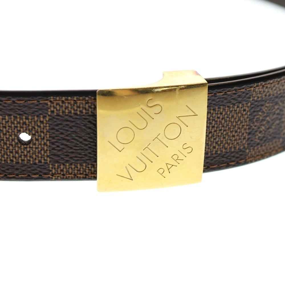 LOUIS VUITTON(ルイヴィトン) ダミエ エベヌ サンチュール キャレ ベルト ブラウン M6944V ゴールド金具 レディース