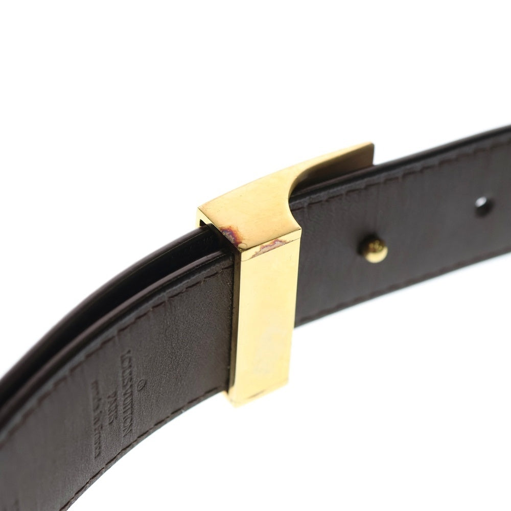 LOUIS VUITTON(ルイヴィトン) ダミエ エベヌ サンチュール キャレ ベルト ブラウン M6944V ゴールド金具 レディース