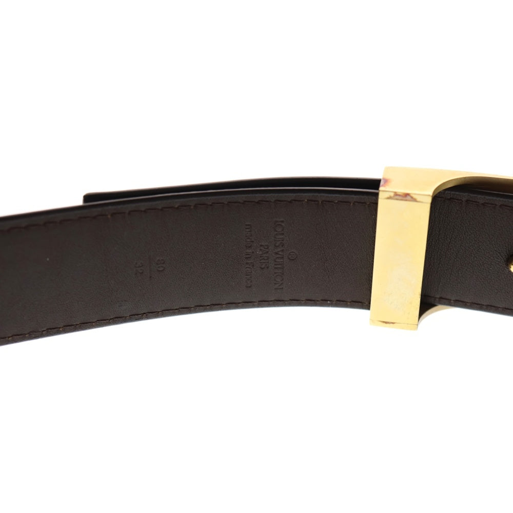 LOUIS VUITTON(ルイヴィトン) ダミエ エベヌ サンチュール キャレ ベルト ブラウン M6944V ゴールド金具 レディース