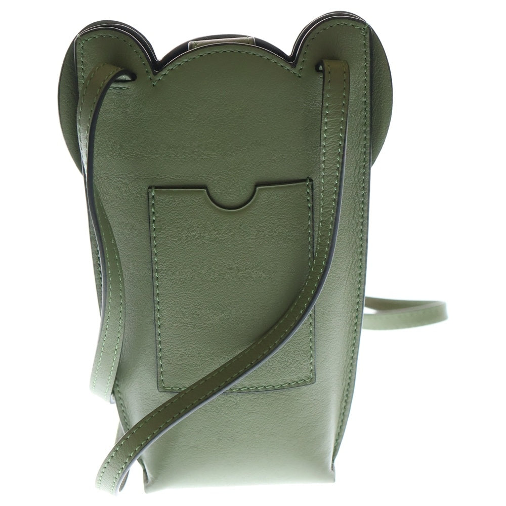 LOEWE(ロエベ) ポケット ショルダーバッグ フォンショルダー ミニバッグ グリーン レザー レディース