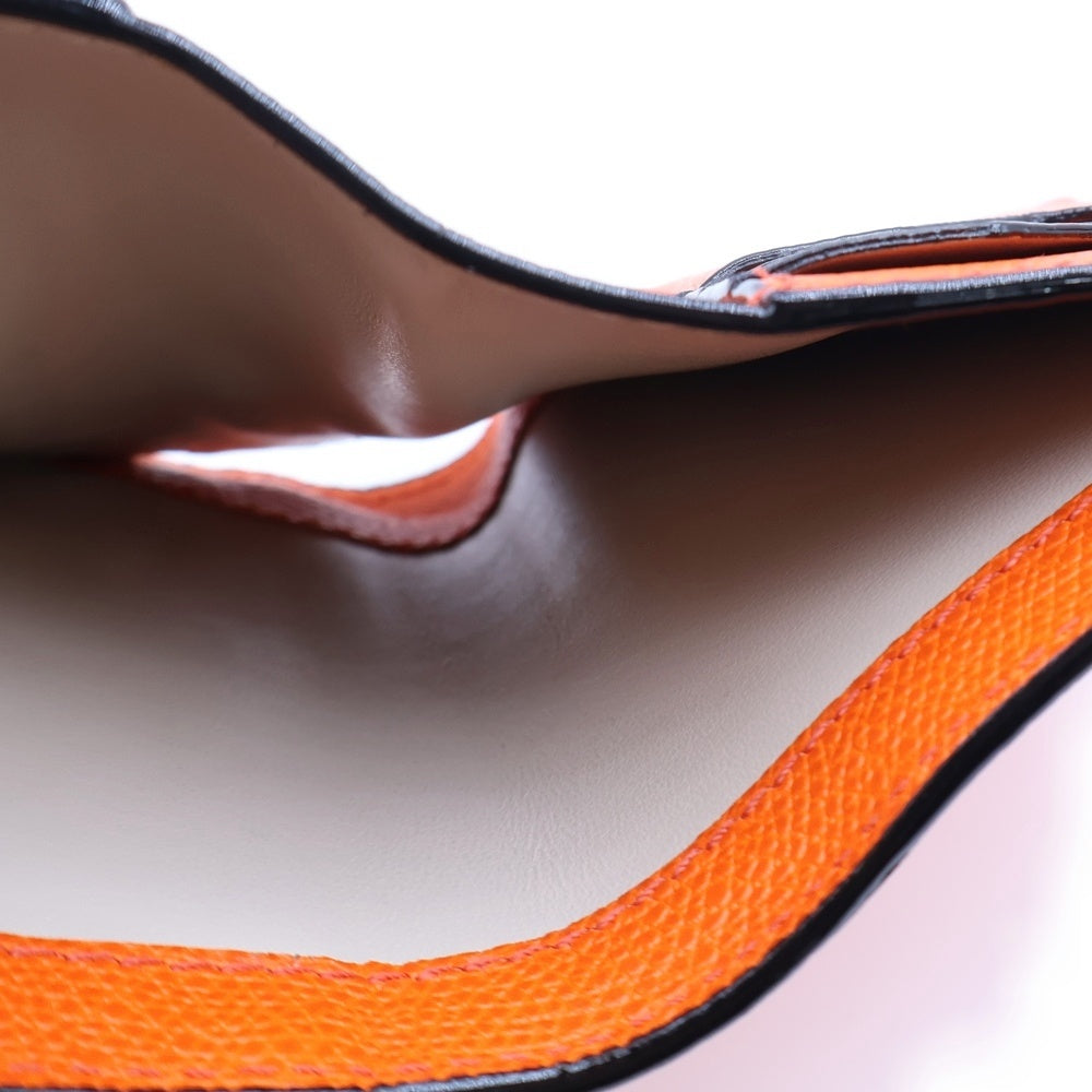 Valextra(ヴァレクストラ) 二つ折りコンパクト財布 ウォレット オレンジ レザー レディース