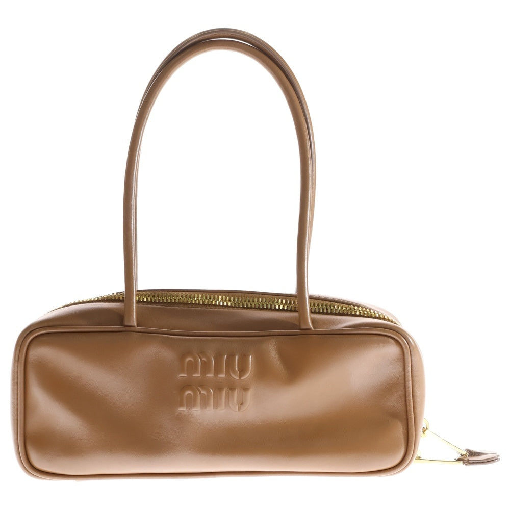 miumiu(ミュウミュウ) ボー スモール ハンドバッグ ミニバッグ ブラウン レザー 5BB173 ゴールド金具 レディース
