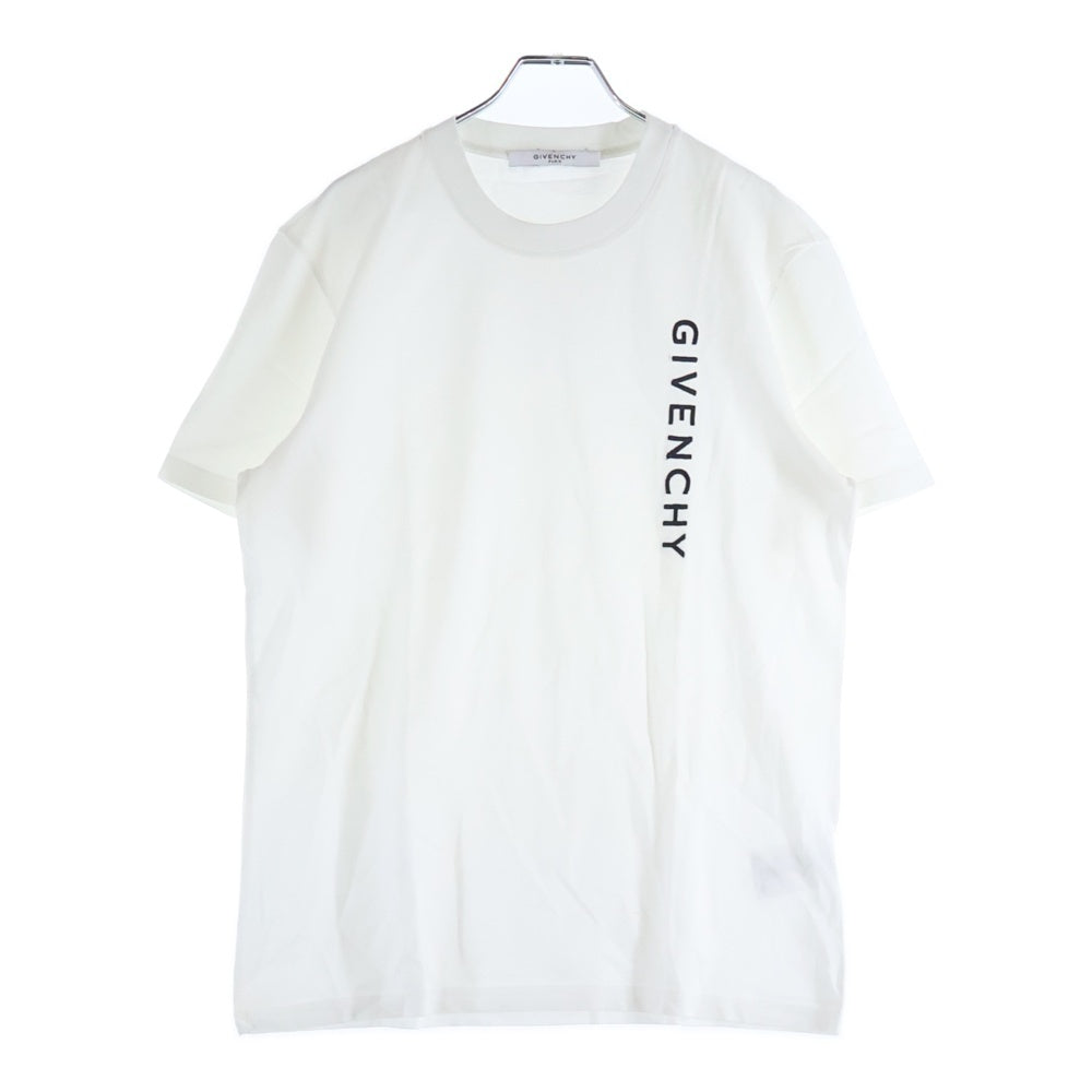 GIVENCHY(ジバンシィ) 19SS バーティカル ロゴ刺繍 クルーネック 半袖Tシャツ カットソー ホワイト BM70LV3002