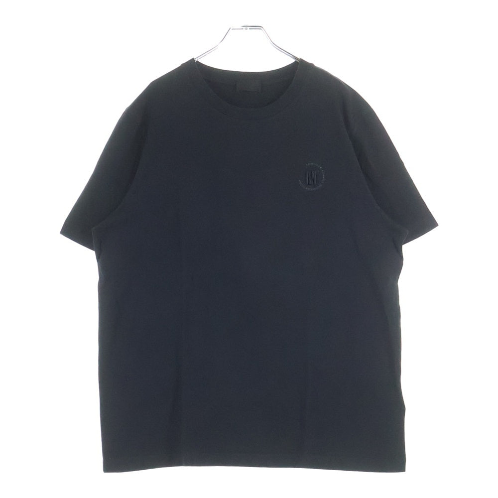 MONCLER(モンクレール) 22SS Mロゴバックプリント ワンポイント刺繍 クルーネック 半袖Tシャツ カットソー ブラック H10918C00026 829H8