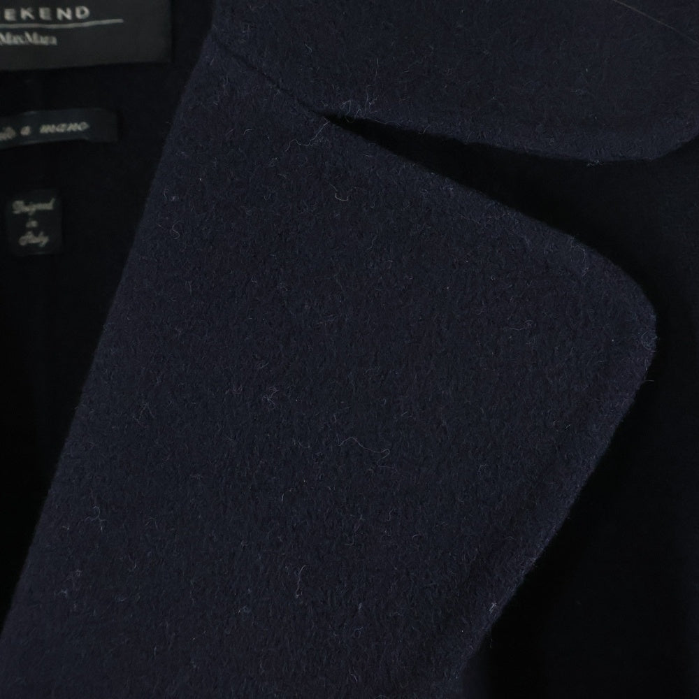 Max Mara(マックスマーラ) メルトンウール ベルト付き ガウン ロングコート ネイビー レディース 50160279