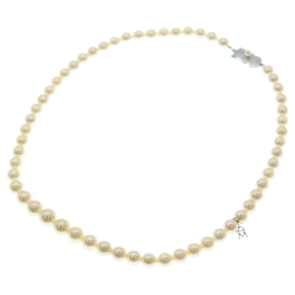 MIKIMOTO(ミキモト) Mチャーム パール ネックレス Ag925 SV シルバー レディース