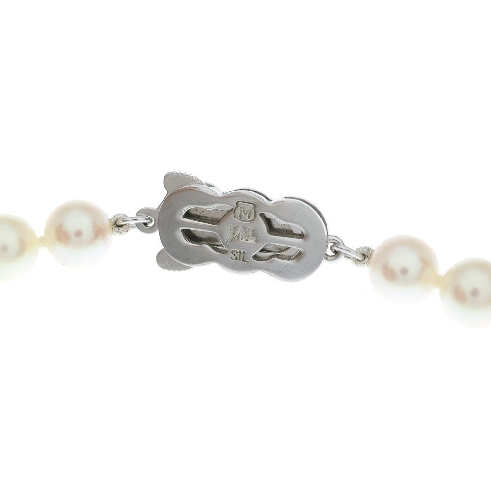 MIKIMOTO(ミキモト) Mチャーム パール ネックレス Ag925 SV シルバー レディース