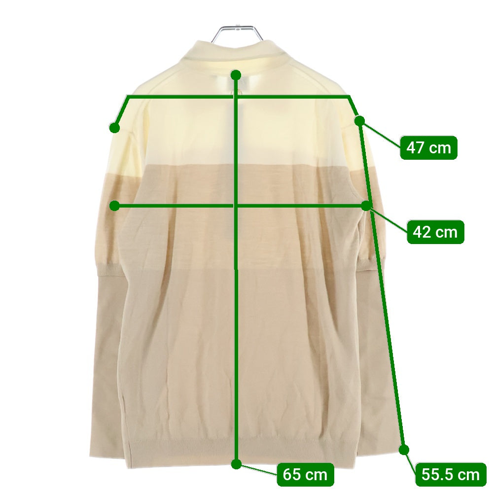 BURBERRY(バーバリー) バイカラー ウールニット ロングスリーブ 長袖ポロシャツ アイボリー/ベージュ 4548705 レディース