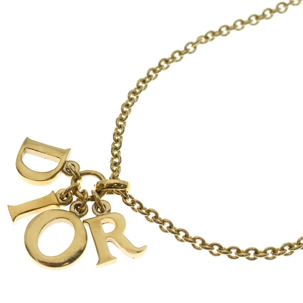 Christian Dior(クリスチャンディオール) ロゴ ネックレス ペンダント チェーン ゴールド GP