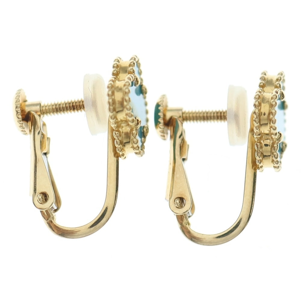 Van Cleef & Arpels(ヴァンクリーフアンドアーペル) スウィートアルハンブラ イヤリング ターコイズブルー×ゴールド K18 2.9g レディース