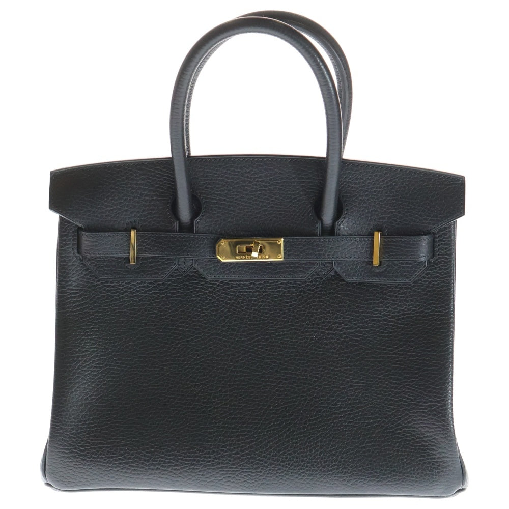 HERMES(エルメス) バーキン30 ハンドバッグ ノワール ブラック アルデンヌ ゴールド金具 □G刻印 レディース
