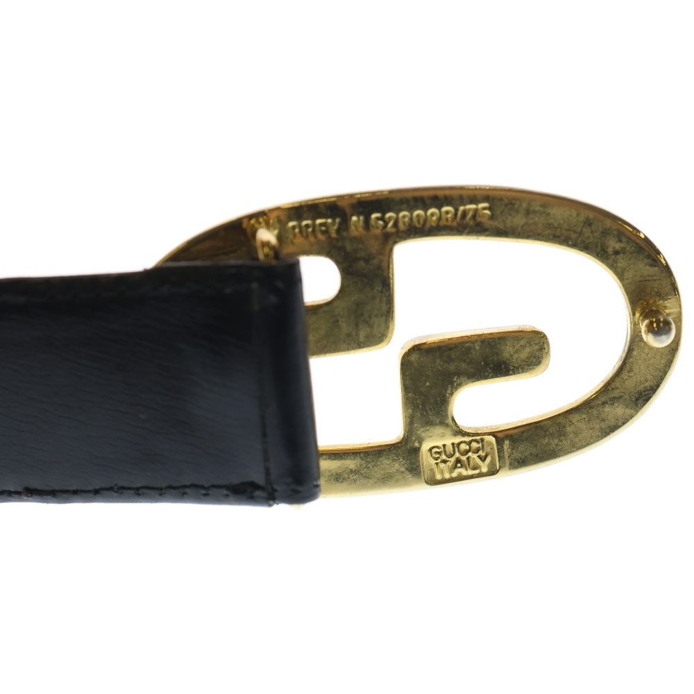 GUCCI(グッチ) GG オールド レザーベルト ブラック ゴールド金具