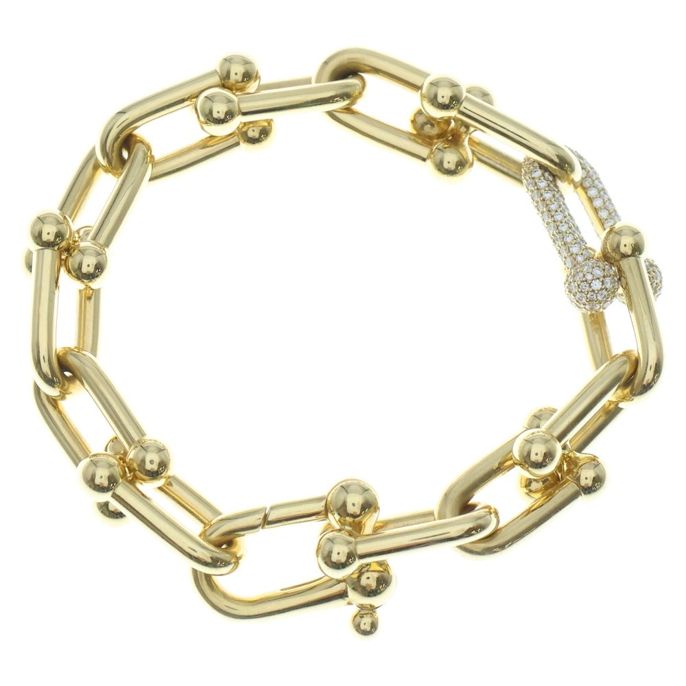TIFFANY & Co.(ティファニー) ハードウェア ラージ リンク パヴェダイヤ ブレスレッド Au750 K18 YG イエローゴールド