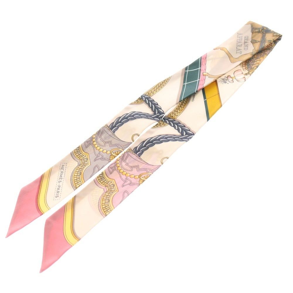 HERMES(エルメス) ツイリー グラン・アパラ シルクスカーフ ピンク マルチカラー レディース