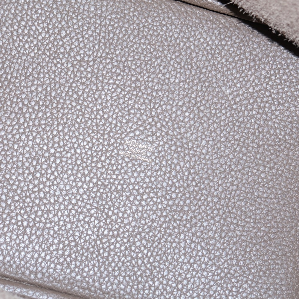 HERMES(エルメス) ピコタンロックMM トリヨン レザーハンドバッグ エトゥープ ゴールド金具 C刻印 レディース