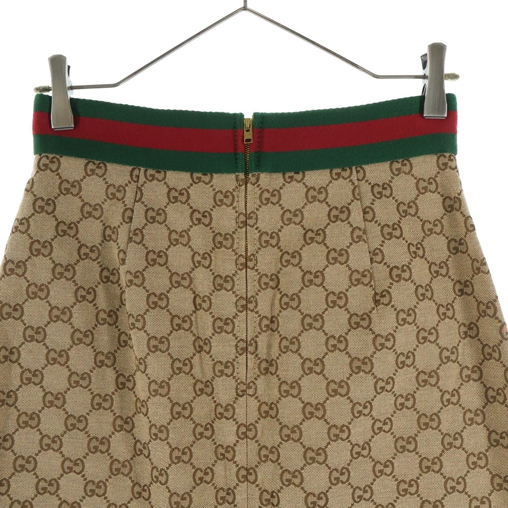 GUCCI(グッチ) GG Canvas Skirt GGロゴ 総柄 キャンバス スカート レディース ベージュ 681567