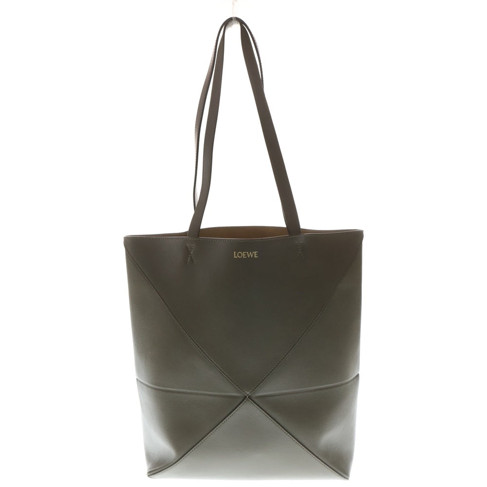 LOEWE(ロエベ) パズルフォルド ミディアム トートバッグ ハンドバッグ グリーン カーキ レザー レディース