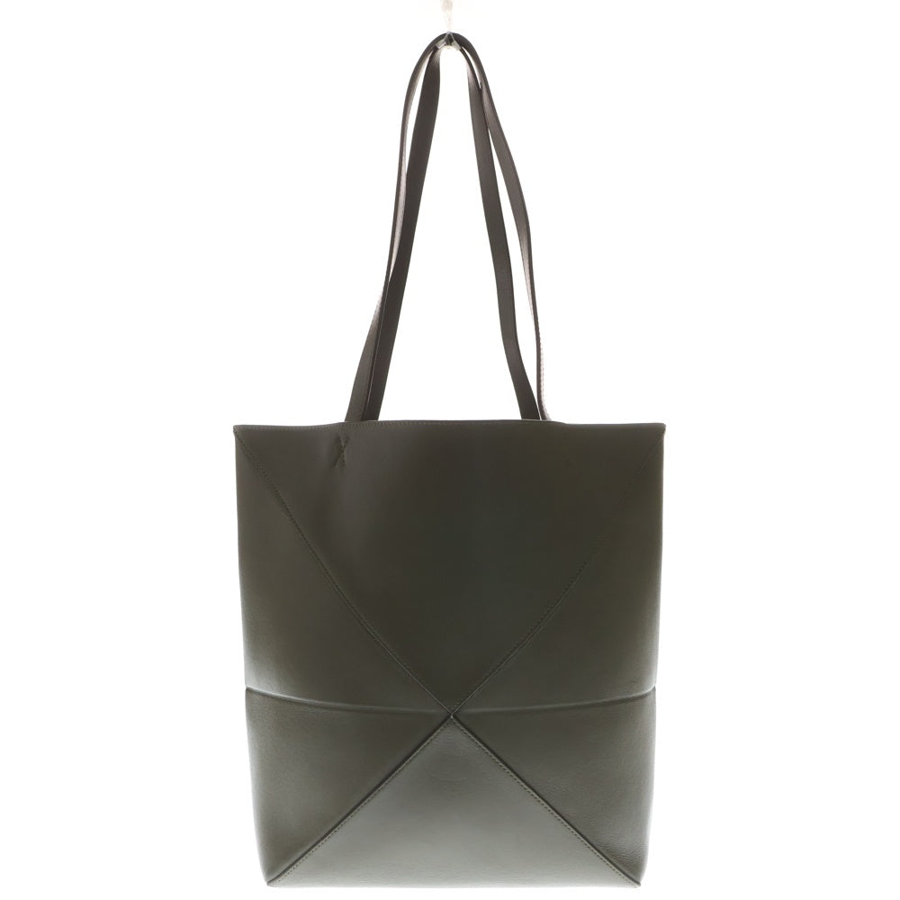 LOEWE(ロエベ) パズルフォルド ミディアム トートバッグ ハンドバッグ グリーン カーキ レザー レディース