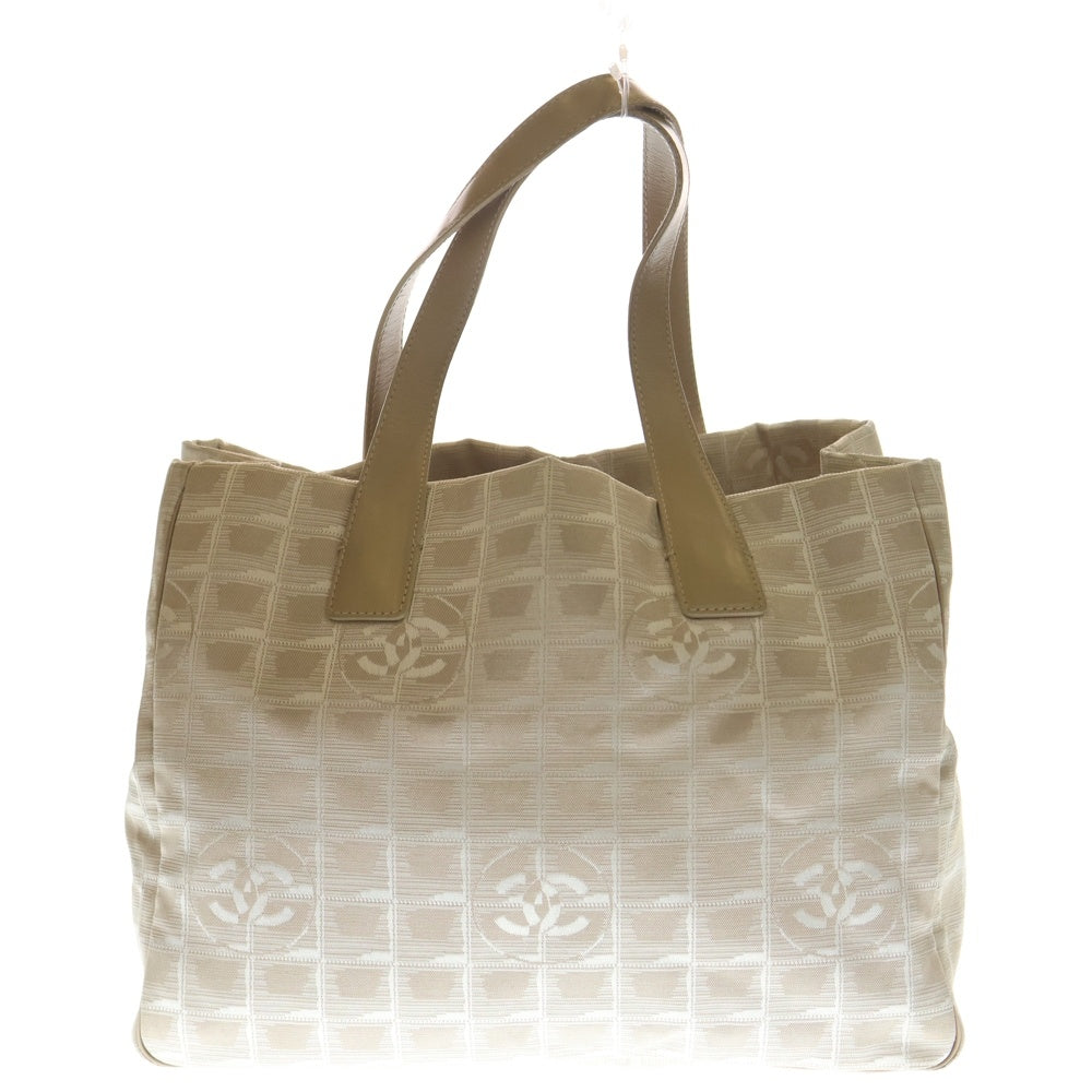 CHANEL(シャネル) ニュートラベルラインMM ハンドバッグ トートバッグ ピンクベージュ レザー×キャンバス レディース