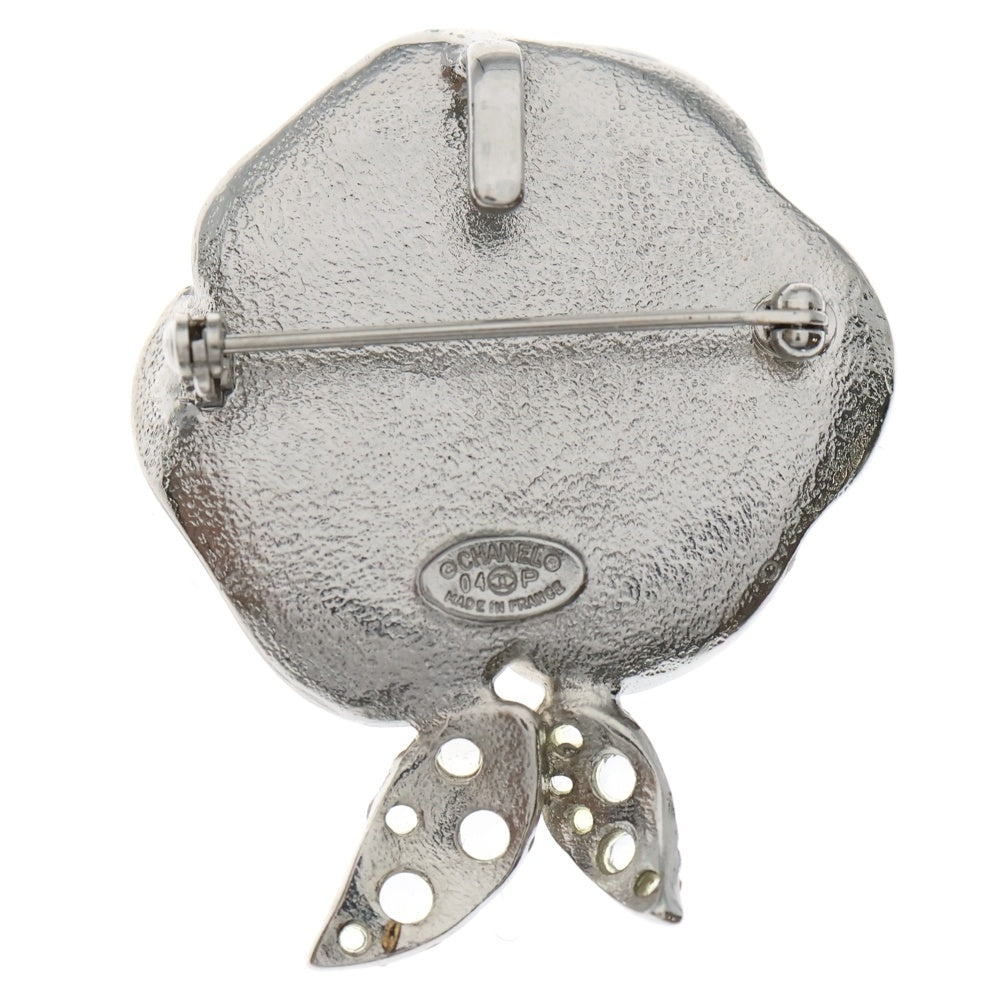 CHANEL(シャネル) 04P カメリアブローチ ピンバッジ ピンクベージュ×シルバー ラインストーン レディース