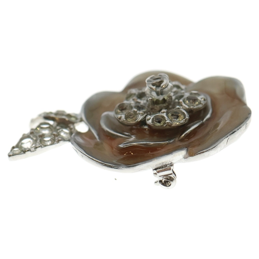 CHANEL(シャネル) 04P カメリアブローチ ピンバッジ ピンクベージュ×シルバー ラインストーン レディース