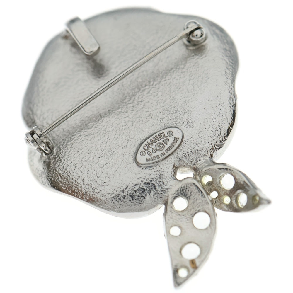 CHANEL(シャネル) 04P カメリアブローチ ピンバッジ ピンクベージュ×シルバー ラインストーン レディース