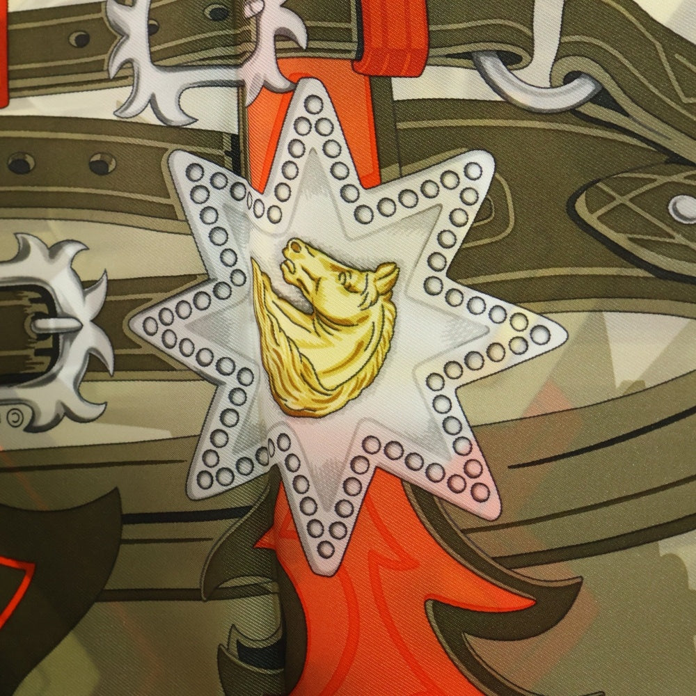 HERMES(エルメス) カレ90 BRIDES ET DESTIN ベージュ系 シルク スカーフ レディース