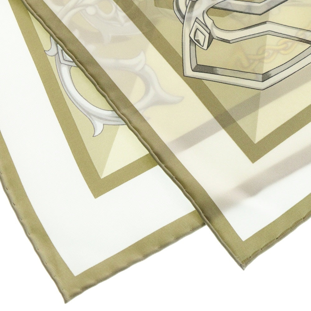 HERMES(エルメス) カレ90 BRIDES ET DESTIN ベージュ系 シルク スカーフ レディース