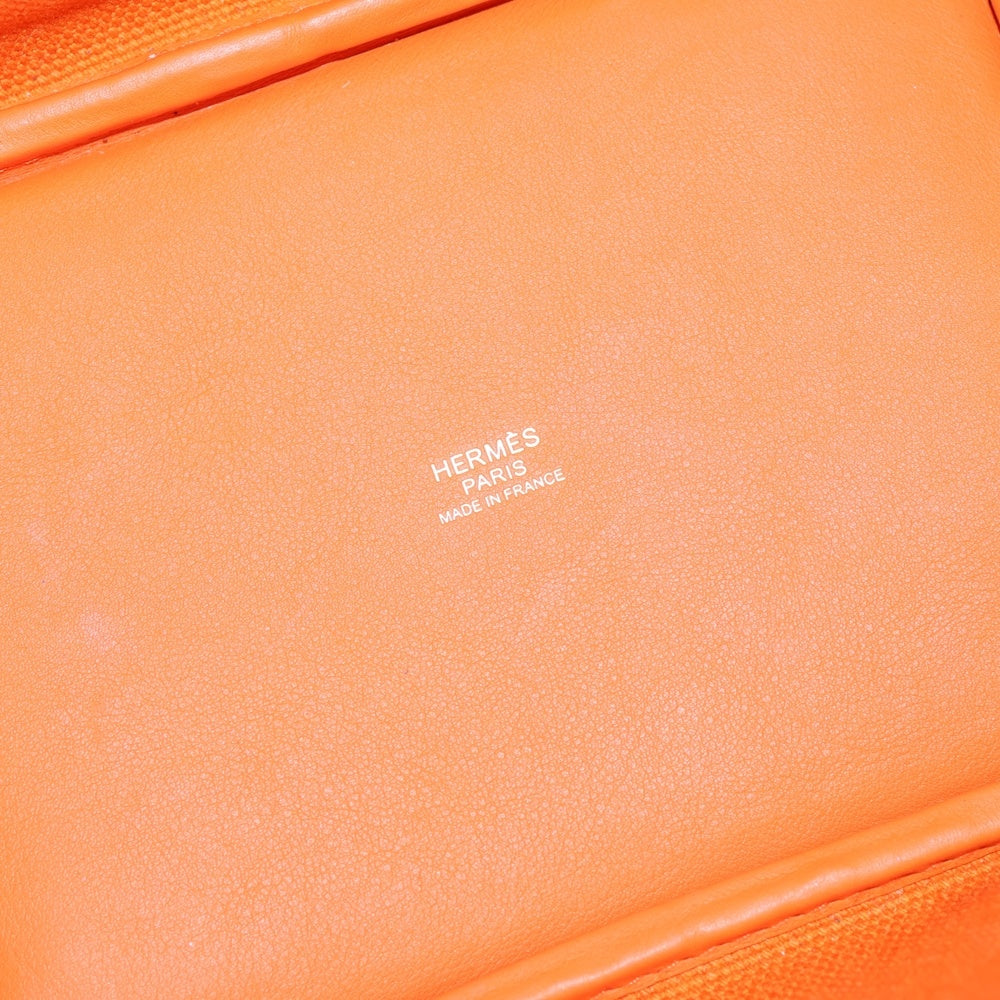HERMES(エルメス) ピコタンロックPM カーゴ ポケット トワルゴエラン スイフト オレンジ系 ゴールド金具 ハンドバッグ U刻印 レディース