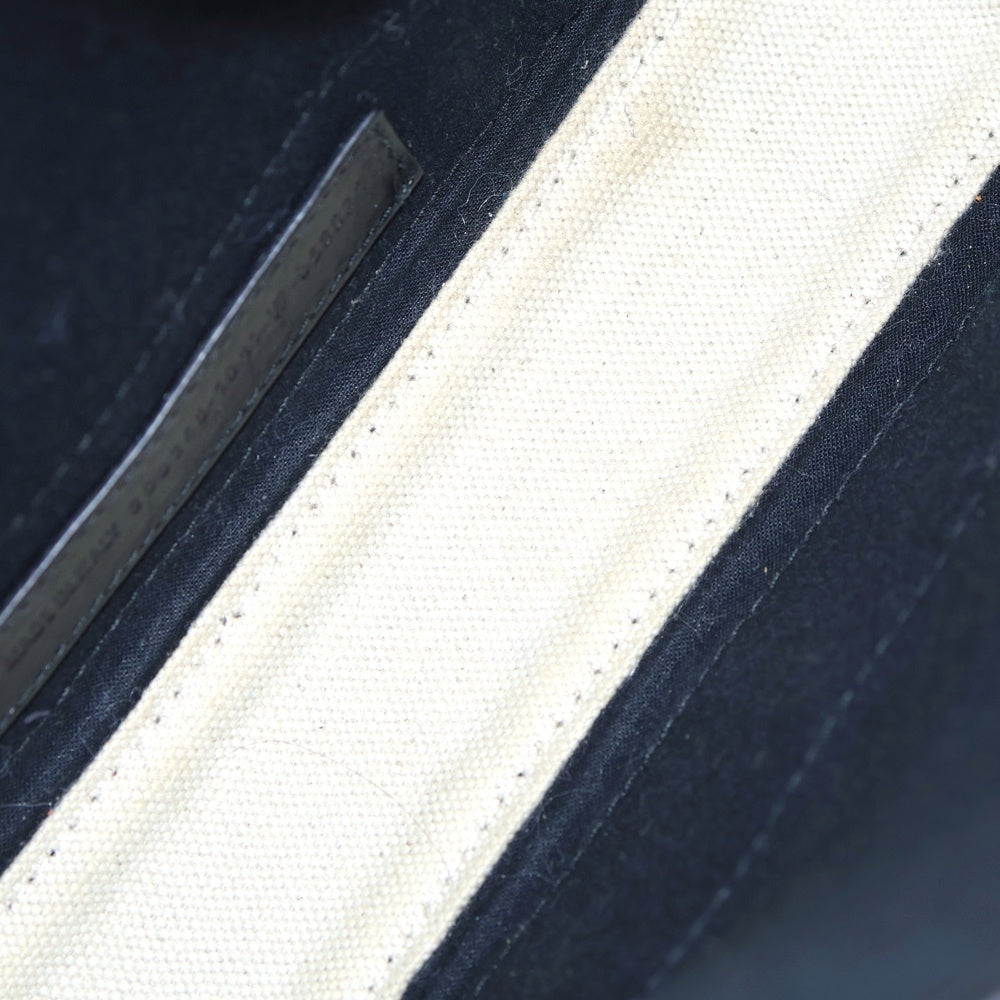 BALENCIAGA(バレンシアガ) 2WAYショルダーバッグ ハンドバッグ ミニトートバッグ ブラック×アイボリー キャンバス×レザー 390346 シルバー金具 レディース