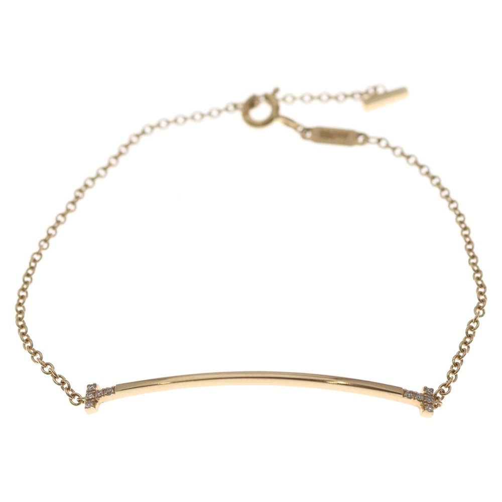 TIFFANY & Co.(ティファニー) Tスマイル スモール ダイヤチェーンブレスレット Au750PG ピンクゴールド レディース