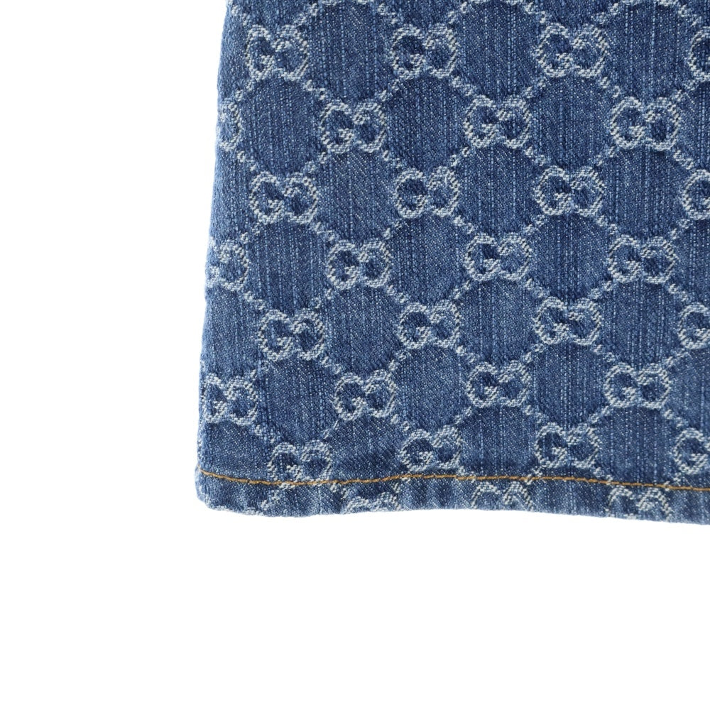 GUCCI(グッチ) GGジャガードデニム フレアスカート インディゴブルー 791386 レディース