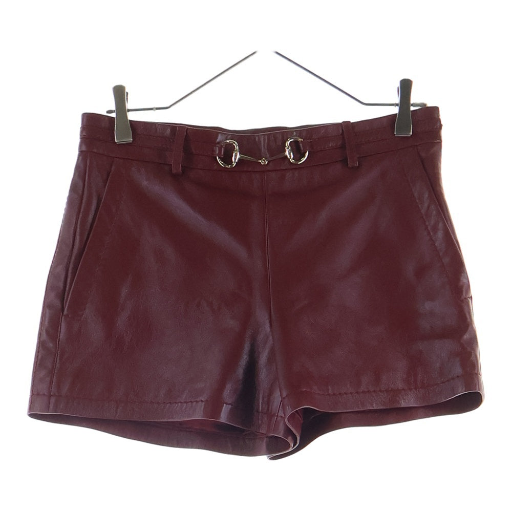 GUCCI(グッチ) ホースビット レザー ショートパンツ レッド レディース