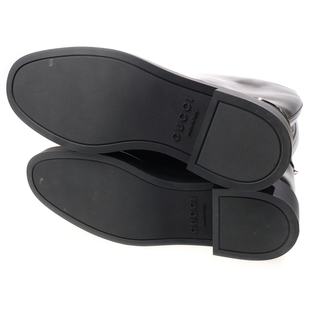 GUCCI(グッチ) スリムホースビット レザーロングブーツ ブラック 806391 レディース