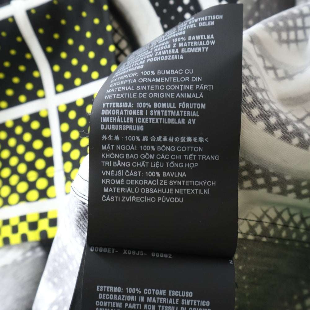 PRADA(プラダ) ダブルマッチポプリン半袖シャツ ブラック×グリーン