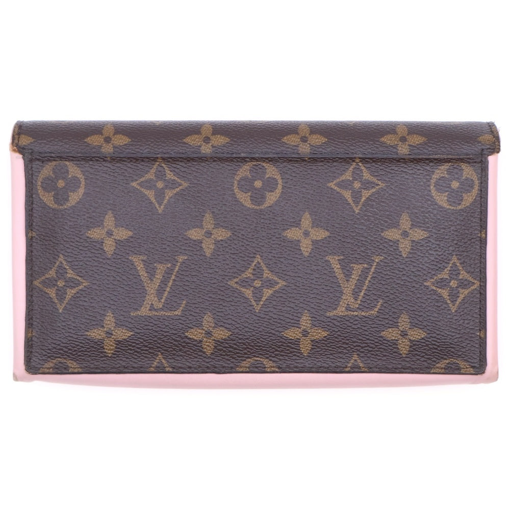 LOUIS VUITTON(ルイヴィトン) モノグラム ポルトフォイユ フロール ロングウォレット 長財布 カードケース ブラウン×ピンク M64586 ゴールド金具 レディース