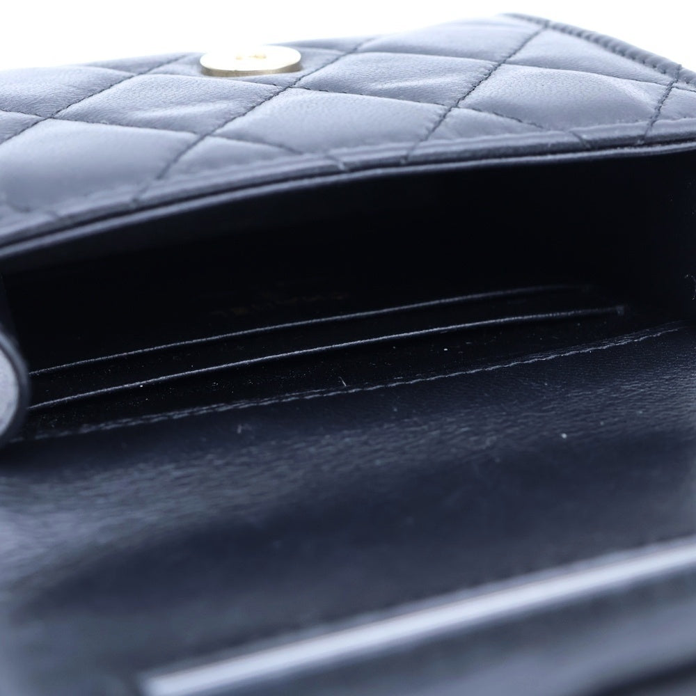 CHANEL(シャネル) ミニマトラッセ チェーンクラッチ ショルダーポーチ ブラック ラムスキン ゴールド金具 AP2682