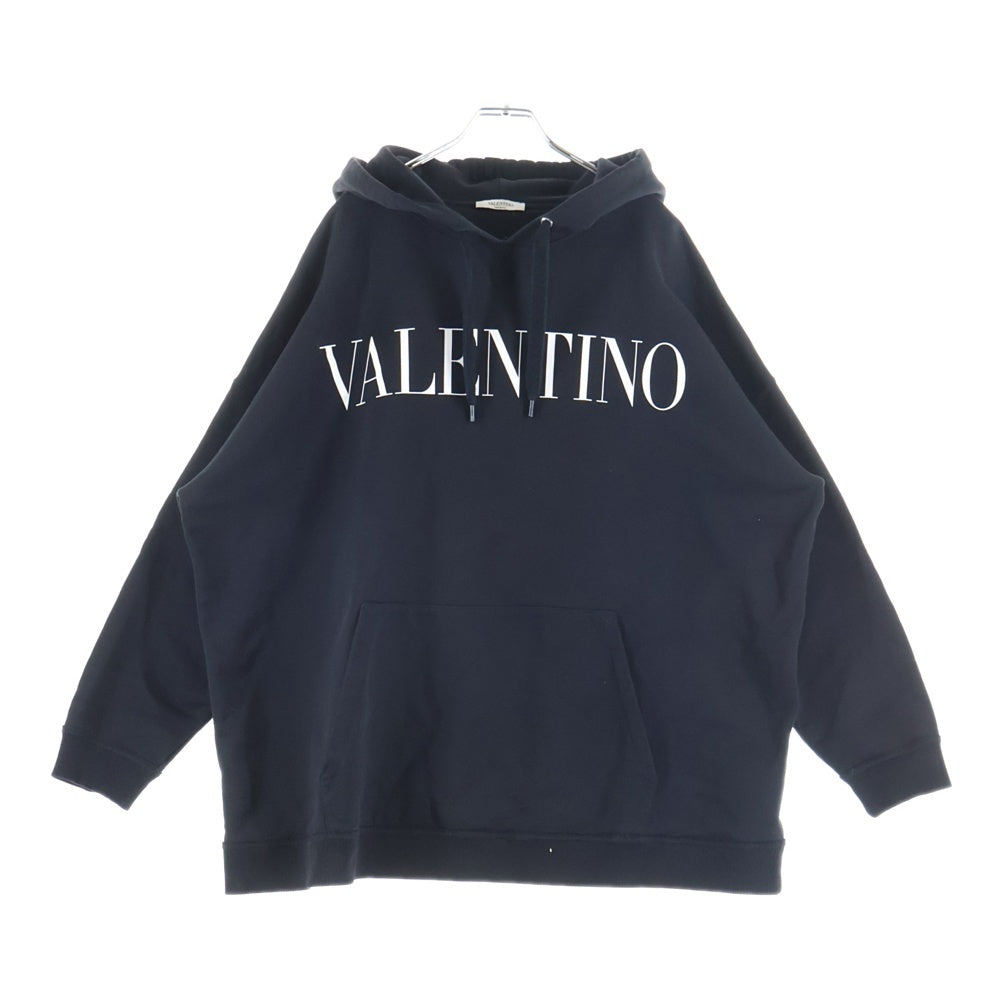 VALENTINO(ヴァレンティノ) ロゴプリント プルオーバー長袖パーカー ブラック