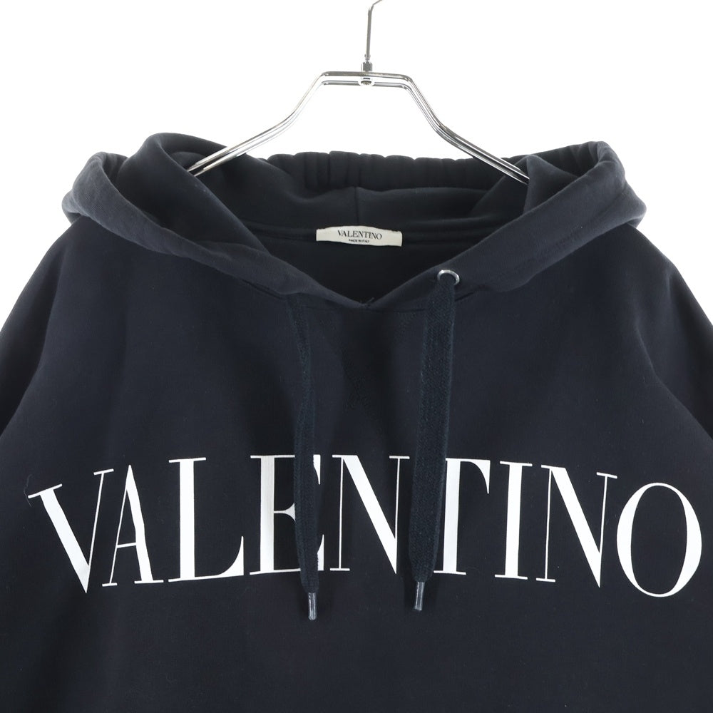VALENTINO(ヴァレンティノ) ロゴプリント プルオーバー長袖パーカー ブラック
