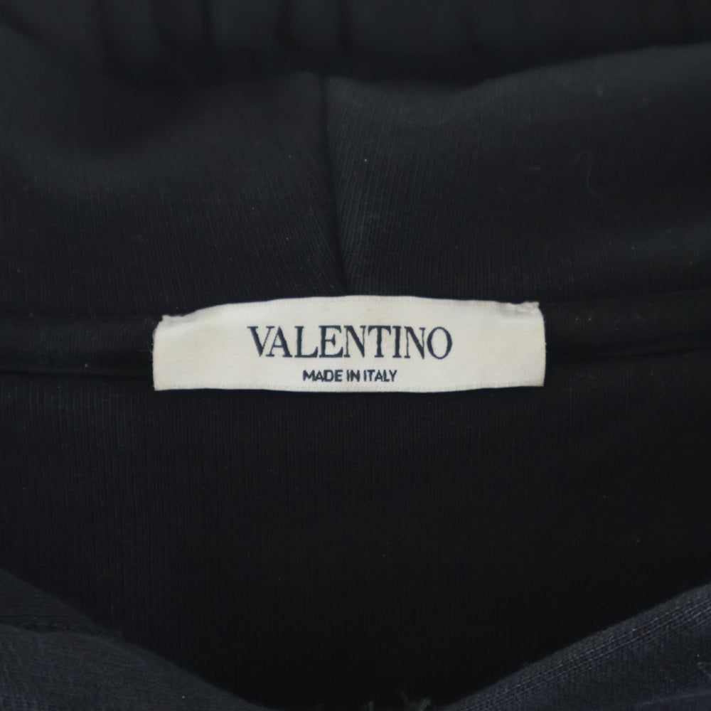 VALENTINO(ヴァレンティノ) ロゴプリント プルオーバー長袖パーカー ブラック