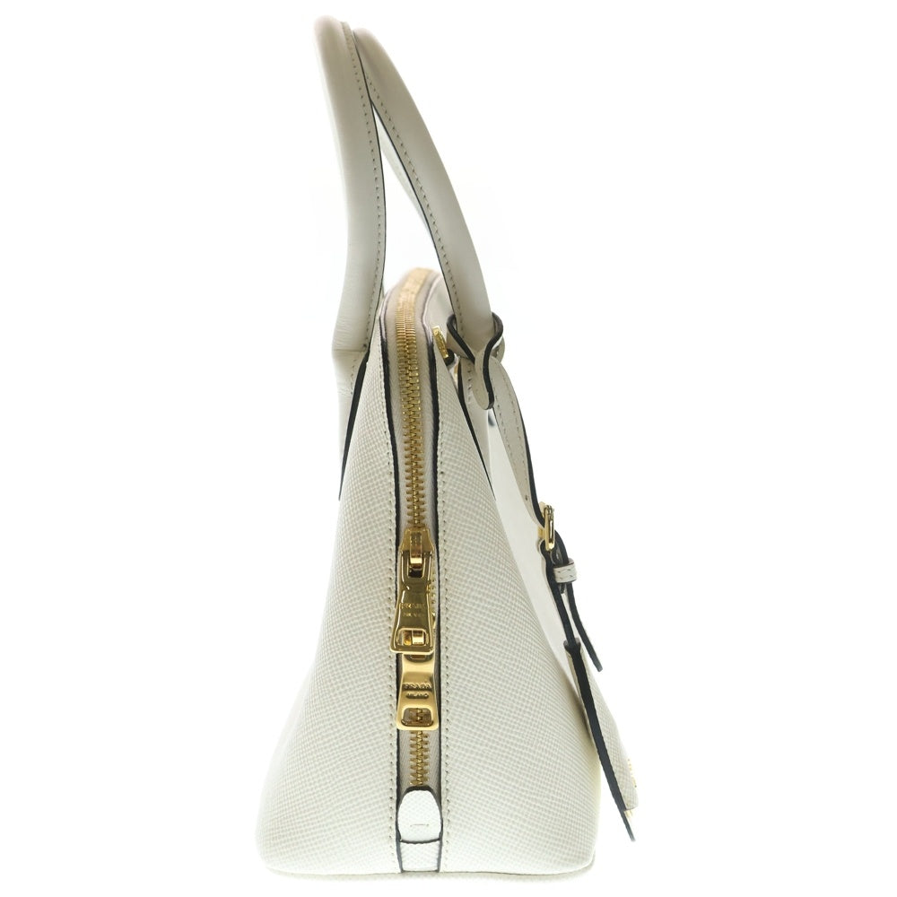 PRADA(プラダ) サフィアーノ 2WAYバック ハンドバッグ ショルダーバッグ ホワイト レザー1BA838 ゴールド金具 レディース