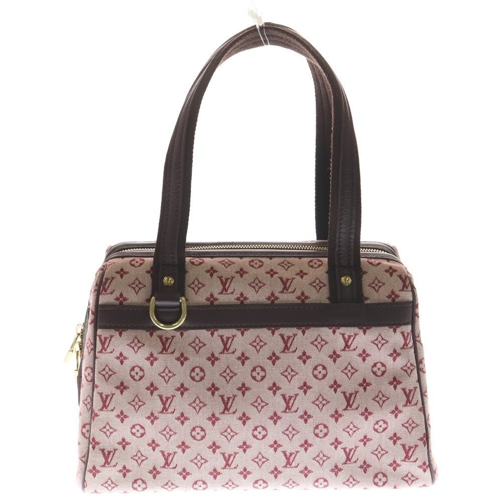 LOUIS VUITTON(ルイヴィトン) ジョゼフィーヌPM ハンドバッグ ボストンバッグ レッド×ワインレッド レザー×キャンバス M92216 ゴールド金具 レディース