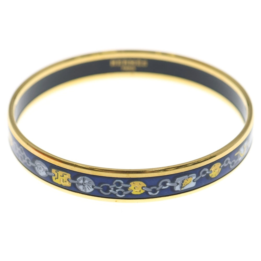 HERMES(エルメス) エマイユ バングル ブレスレット ブルー×シルバー GP